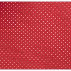 Tissu Jersey Coton Pois blanc sur fond Rouge - Par 10 cm