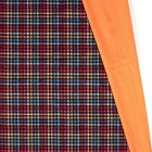 Tissu Softshell envers polaire Carreaux Néon sur fond Rouge - Par 10 cm