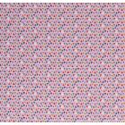 Tissu Jersey Coton Triangles multicolores sur fond Rose - Par 10 cm