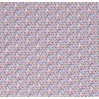 Tissu Jersey Coton Triangles multicolores sur fond Parme - Par 10 cm