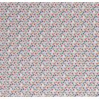 Tissu Jersey Coton Triangles multicolores sur fond Gris - Par 10 cm