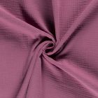 Tissu Triple gaze de coton Lie de vin - Par 10 cm
