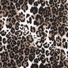 Tissu Jean satiné Léopard sur fond Blanc - Par 10 cm