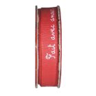 Ruban imprimé Fait avec amour Rouge - bobinette 2m