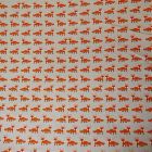 Tissu Toile Coton Beige Renards Orange x10cm