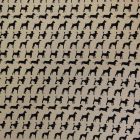 Tissu Toile Coton Beige Chiens Noir x10cm