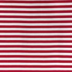 Tissu Jersey Viscose Marinière Rayures 1 cm Rouge et blanc - Par 10 cm