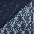 Tissu Dentelle Eva Bleu marine foncé - Par 10 cm