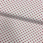 Tissu Coton imprimé Blanc Pois 8 mm Rouges - Par 10 cm