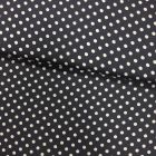 Tissu Coton imprimé Gris foncé Pois 8 mm Blancs - Par 10 cm