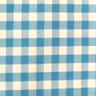 Tissu Vichy Très grands carreaux 17 mm Bleu turquoise - Par 10 cm