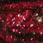 Tissu Sequins réversible argent sur fond Rose fuchsia - Par 10 cm