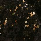 Tissu Sequins réversible dorés sur fond Noir - Par 10 cm