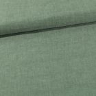 Tissu Chambray Coton uni Vert Olive - Par 10 cm