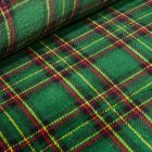 Tissu Doudou Ecossais sur fond Vert - Par 10 cm