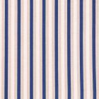 Tissu Toile Coton Rayures Blanches et bleu marine sur fond Beige - Par 10 cm