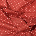 Tissu Coton enduit Petits pois blancs sur fond Terracotta - Par 10 cm