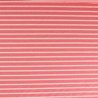 Tissu Sweat léger Rayures blanc cassé et lurex doré sur fond Vieux rose - Par 10 cm