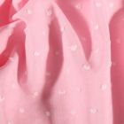 Tissu Plumetis léger Pois blanc sur fond Rose - Par 10 cm