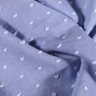 Tissu Plumetis léger Pois blanc sur fond Bleu - Par 10 cm