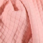 Tissu Sweat léger matelassé Rayures lurex or sur fond Rose bébé - Par 10 cm
