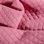 Tissu Sweat léger matelassé Rayures lurex or sur fond Rose - Par 10 cm