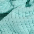 Tissu Sweat léger matelassé Rayures lurex or sur fond Vert menthe - Par 10 cm