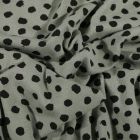 Tissu Jersey Coton Bio Pois déstructurés noirs sur fond Vert d'eau - Par 10 cm