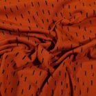 Tissu Jersey Coton Bio Pointillés noirs sur fond Rouille - Par 10 cm