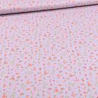 Tissu Coton imprimé Bio Lapinou sur fond Gris - Par 10 cm