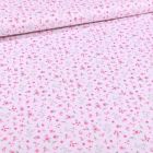 Tissu Coton imprimé Bio Lapinou sur fond Blanc - Par 10 cm