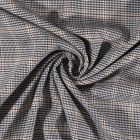 Tissu gabardine légère Petits carreaux Bleu marine foncé et vanille sur fond Blanc cassé - Par 10 cm