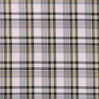 Tissu Tartan Ecossais Carreaux Jaunes sur fond Gris - Par 10 cm