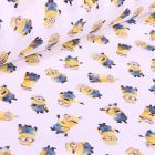 Tissu Coton imprimé sous licence Bio Les Minions sur fond Blanc - Par 10 cm
