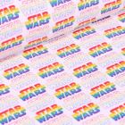 Tissu Coton imprimé sous licence Bio Star Wars Multicolores sur fond Blanc - Par 10 cm