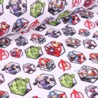 Tissu Coton imprimé sous licence Bio Avengers sur fond Blanc - Par 10 cm