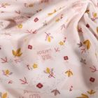 Tissu Jersey Coton Arty Dream sur fond Blanc - Par 10 cm