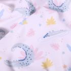 Tissu Lycra maillot de bain Crocodiles pastels sur fond Blanc - Par 10 cm