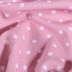 Tissu Lycra maillot de bain Pois et point sur fond Rose - Par 10 cm