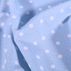 Tissu Lycra maillot de bain Pois et point sur fond Bleu - Par 10 cm