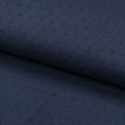 Tissu Plumetis Coton Bleu marine - Par 10 cm
