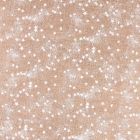 Tissu Toile de jute Etoiles blanches sur fond Naturel - Par 10 cm