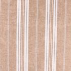 Tissu Toile de jute Rayures blanches large et fine sur fond Naturel - Par 10 cm