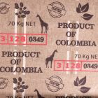 Tissu Toile de jute Motifs production de café sur fond Naturel - Par 10 cm