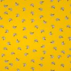 Tissu Jersey Coton Bananes blanches sur fond Jaune - Par 10 cm