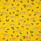 Tissu Jersey Coton imprimé Panthères sur fond Jaune vif - Par 10 cm