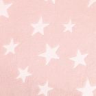 Tissu Doudou Etoiles Blanches sur fond Rose clair - Par 10 cm