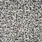 Tissu Coton satiné extensible Tâches léopard noires sur fond Blanc - Par 10 cm