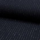 Tissu Crépon Viscose rayures lurex Bleu marine - Par 10 cm
