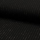 Tissu Crépon Viscose rayures lurex Noir - Par 10 cm